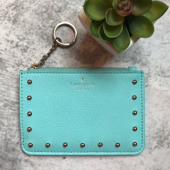 kate spade Handbags - Kate Spade - Studded Light Blue Coin & Card Holder